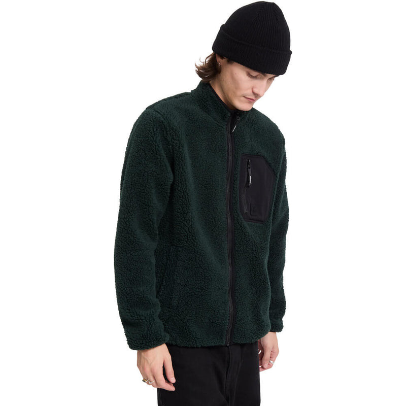 Load image into Gallery viewer, Volcom Men's Muzzer Fuzzar Zip Sherpa Fleece Scarab A4832603-SCB
