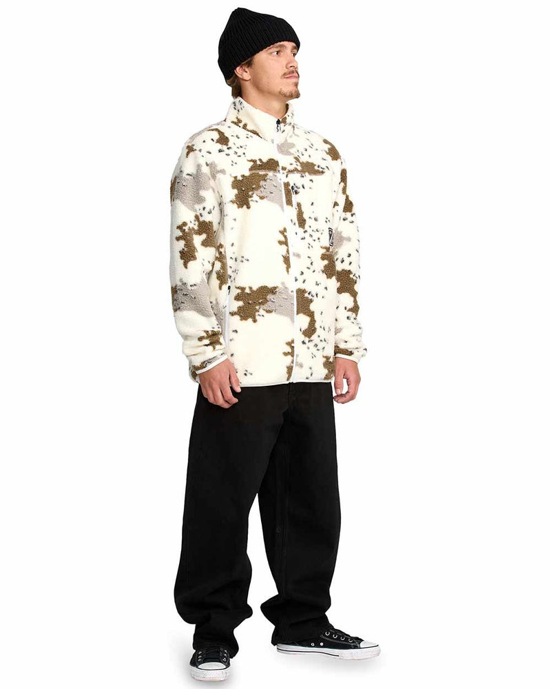 Load image into Gallery viewer, Volcom Men&#39;s Nelson Sherpa Full Zip Jacket White G4852601-WHT
