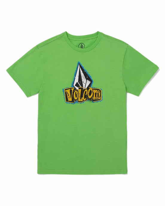 Volcom Youth's Sticker Stamp T-Shirt Green C3512453_ELG