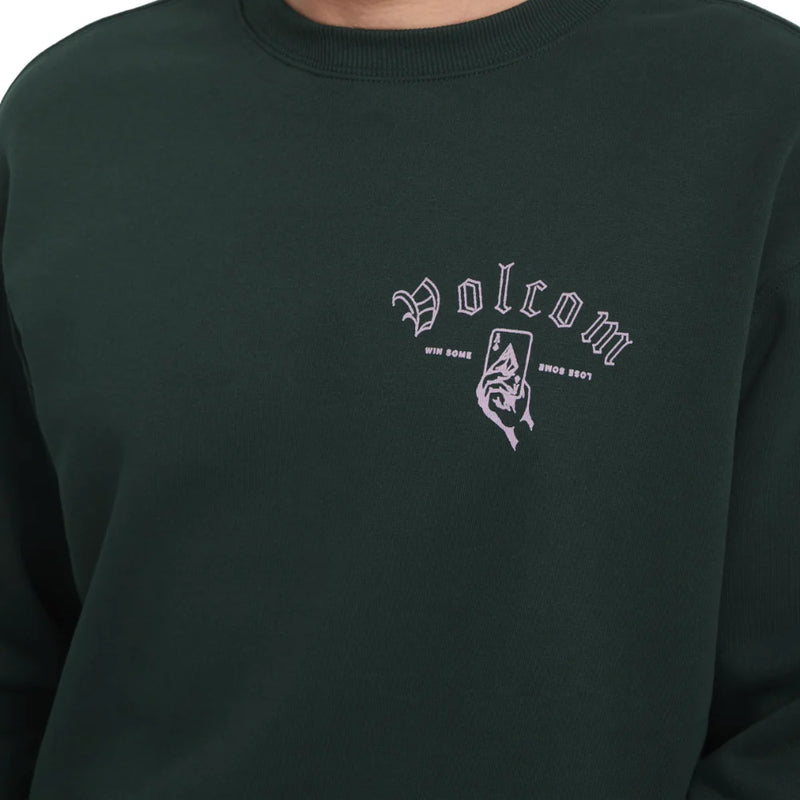Load image into Gallery viewer, Volcom Men's Watanite Crewneck Sweatshirt Scarab A4632601-SCB

