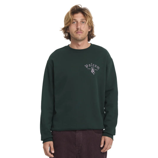 Volcom Men's Watanite Crewneck Sweatshirt Scarab A4632601-SCB