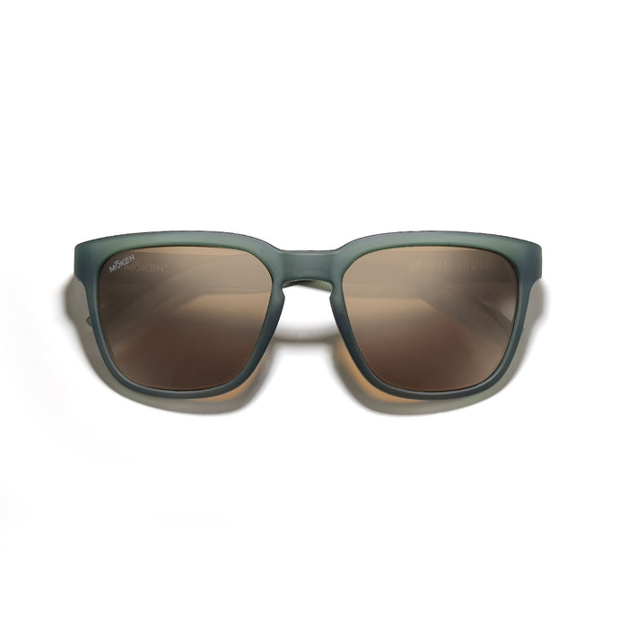 Moken Unisex Werris Sunglasses Green/Grey/Gold MKNE50-GRN-GLD