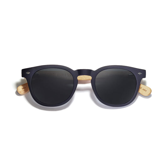 Moken Unisex Woody Sunglasses Black/Grey MKNC19-BLK-WD-GRY