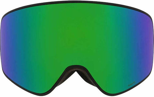 Red Bull Unisex Spect Rush Black Snow Goggles Brown/Green Mirror RUSH-18GR3