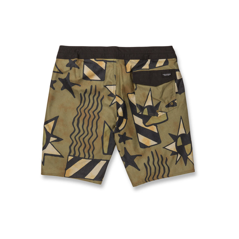 Load image into Gallery viewer, Volcom Geo Stoney 19&quot; Boardshort Service Green A0812308_SVG
