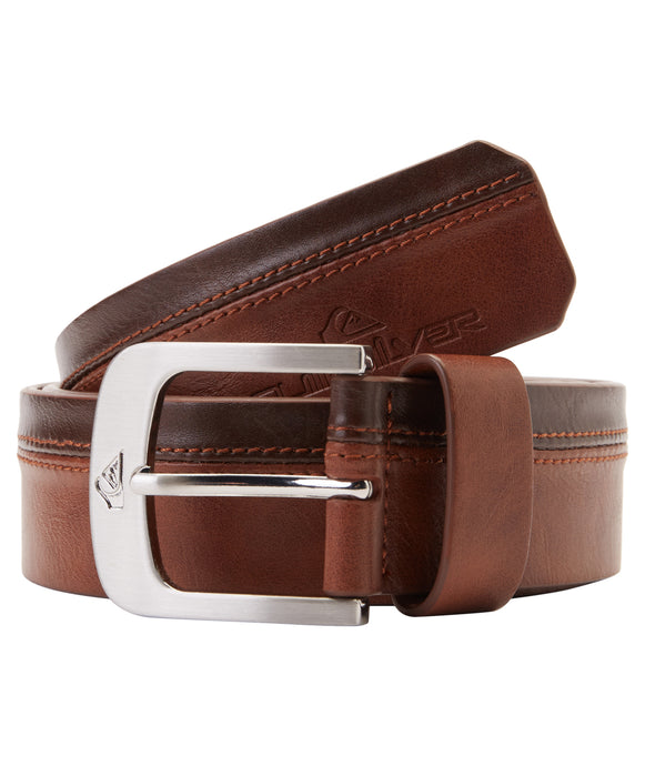 Quiksilver Stitch Problem Faux Leather Belt Chocolate Brown AQYAA03317-CSD0