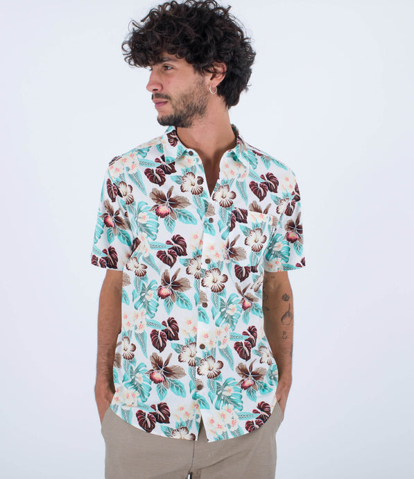 Hurley One And Only Lido Stretch SS Shirt White MVS0005570-H100