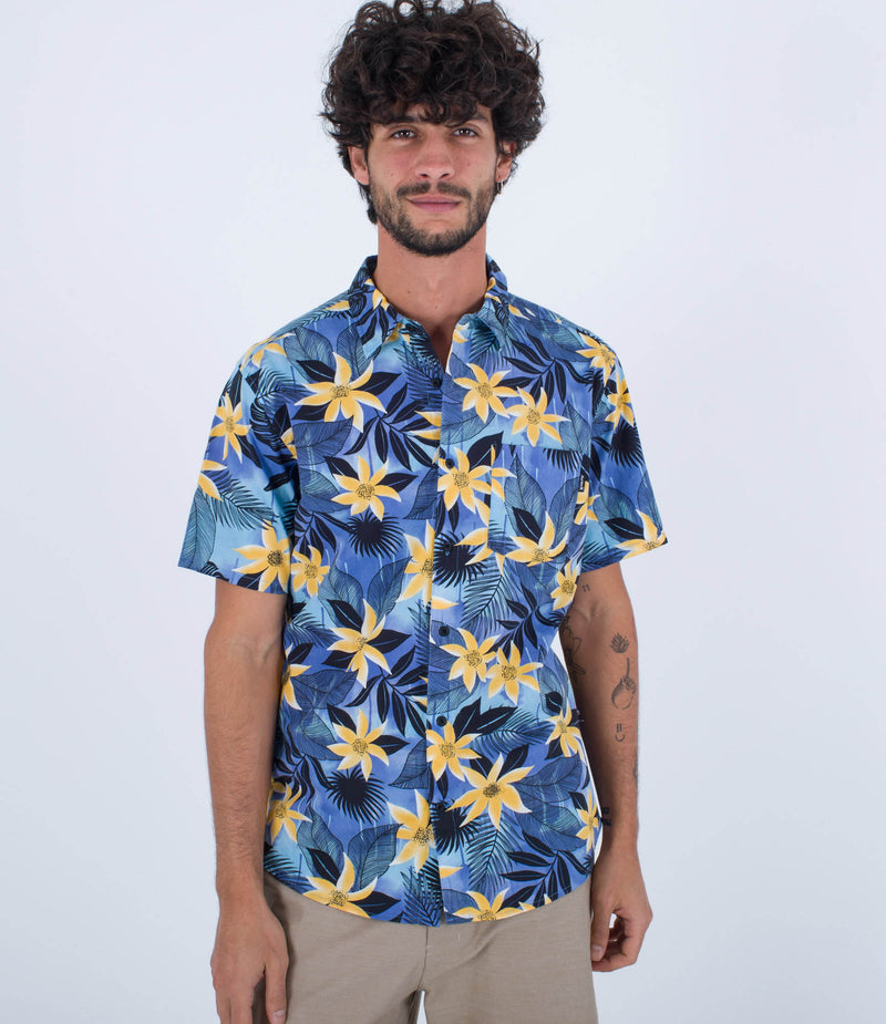 Load image into Gallery viewer, Hurley One And Only Lido Stretch SS Shirt Sea View MVS0005570-H4026
