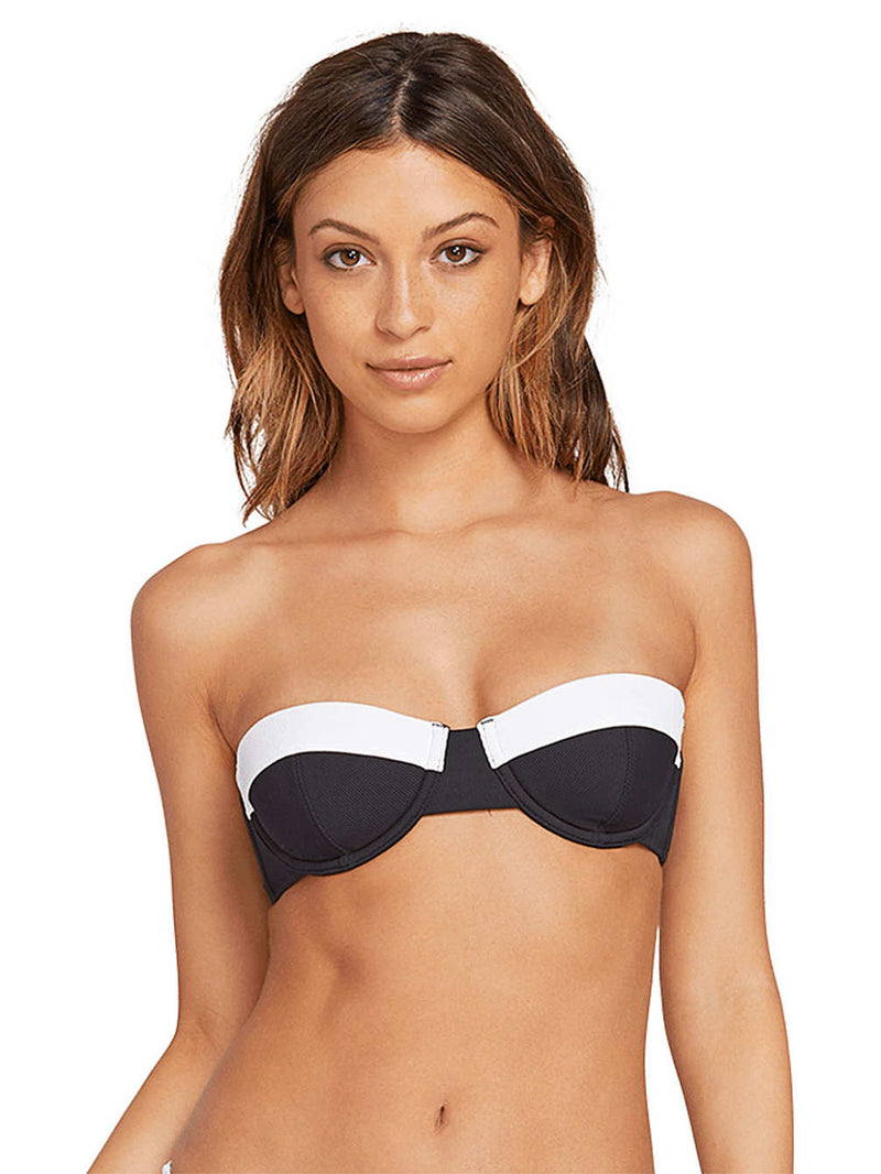 Load image into Gallery viewer, Volcom Simply Rib Bandeau Top O1241800 Black
