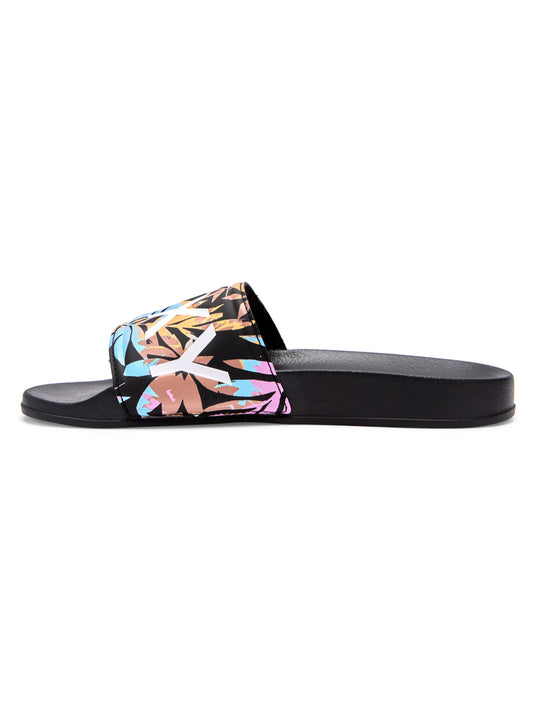 Roxy Slippy Slider Sandals Black Multi ARJL100679-BK6