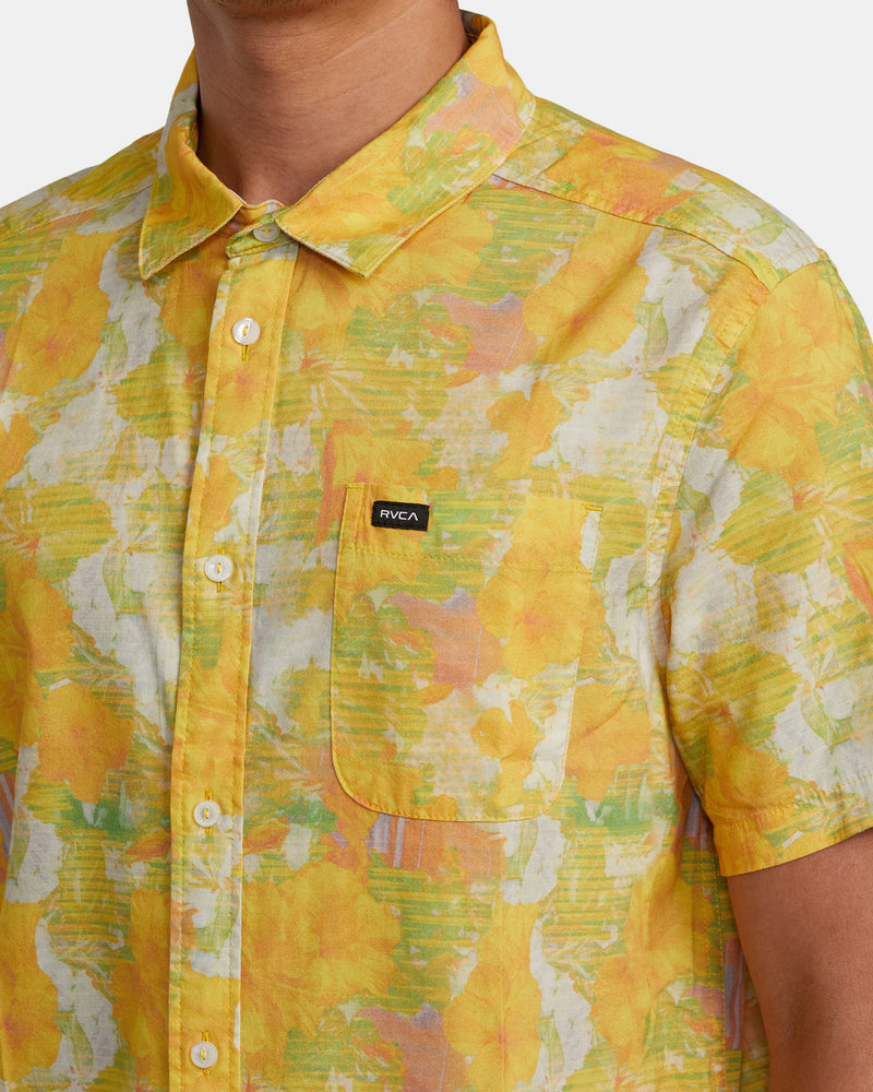 Load image into Gallery viewer, RVCA Sussingham Short Sleeve Shirt Spectra Yellow AVYWT00406-SPY
