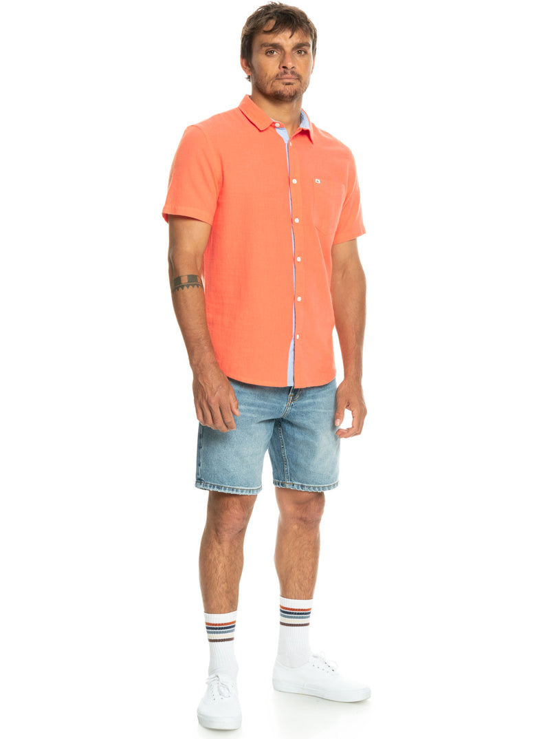 Load image into Gallery viewer, Quiksilver Time Box Short Sleeve Shirt Fresh Salmon EQYWT04479-MHV0
