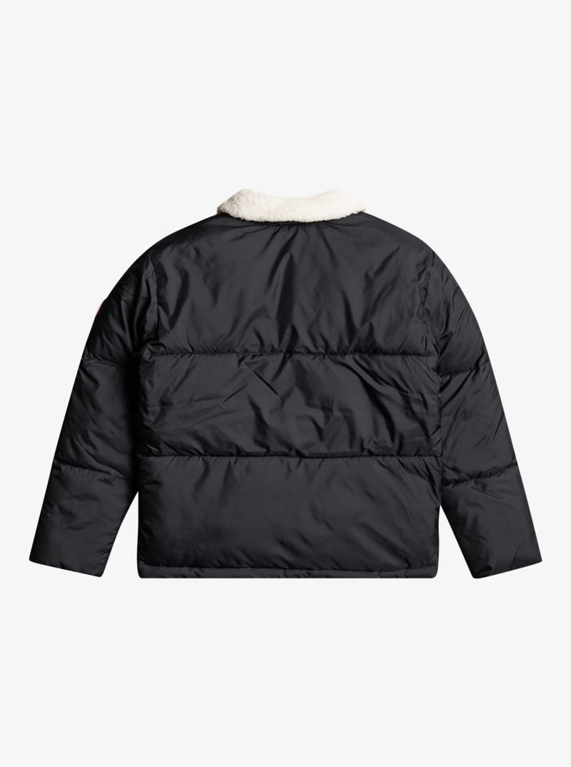 Load image into Gallery viewer, Roxy Girls Blinding Lights Puffer Bomber Jacket Anthracite ERGJK03107-KVJ0
