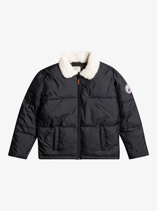 Roxy Girls Blinding Lights Puffer Bomber Jacket Anthracite ERGJK03107-KVJ0