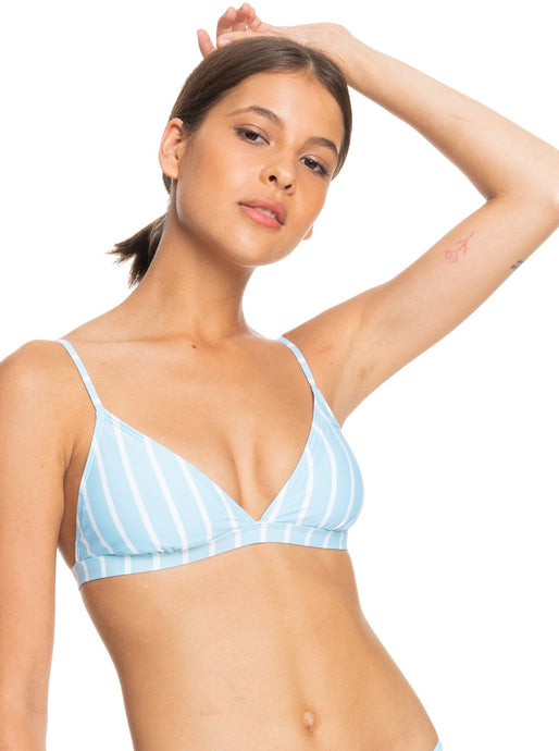 Roxy Into the Sun Triangle Bikini Top Cool Blue S Linea Stripe ERJX304654-BZQ4