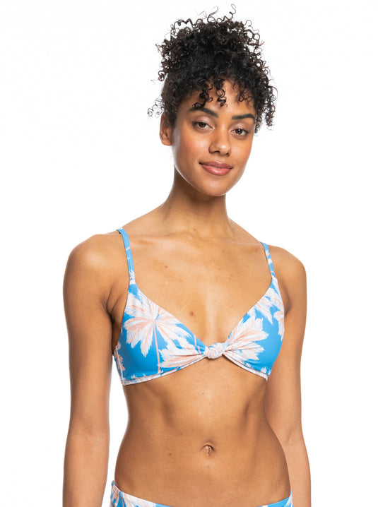 ROXY Printed Beach Classics Bikini Top Azure Blue Palm Island ERJX304911-BJT6