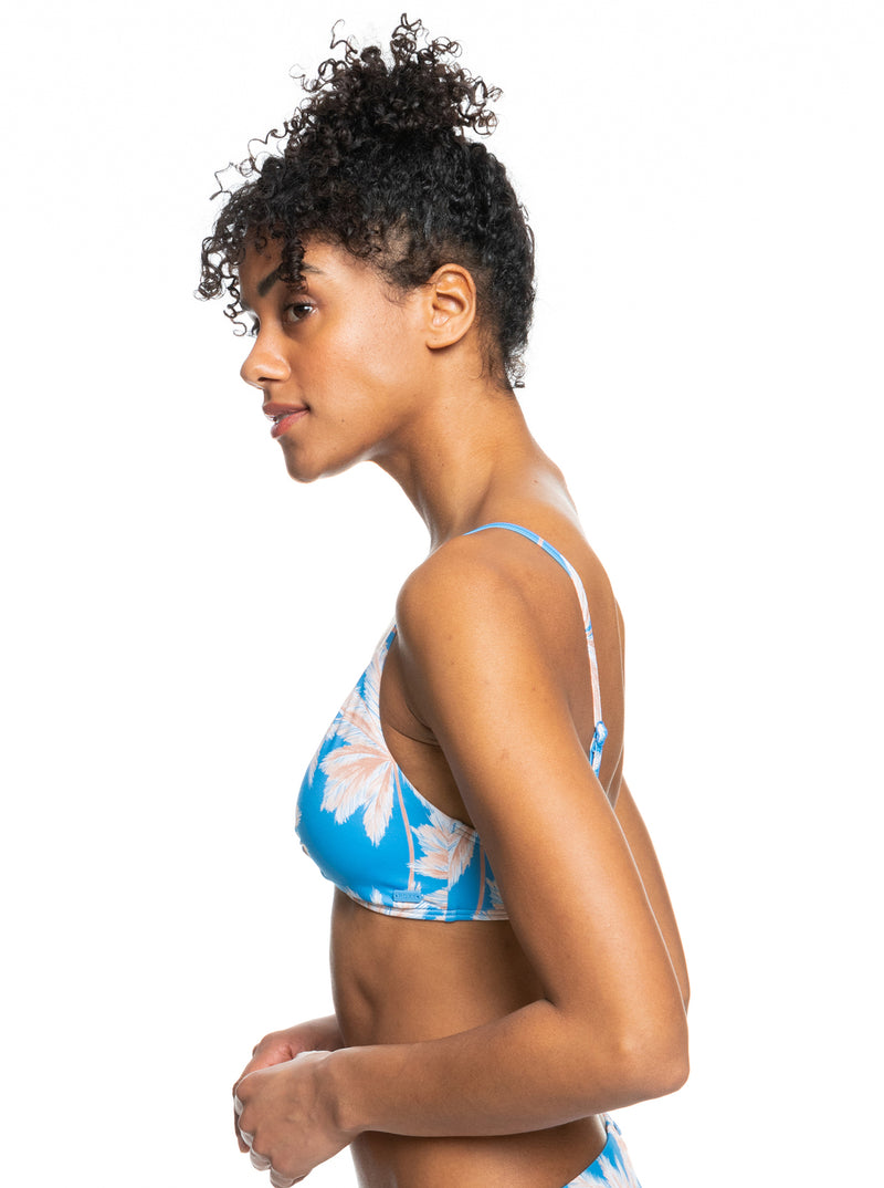 Load image into Gallery viewer, ROXY Printed Beach Classics Bikini Top Azure Blue Palm Island ERJX304911-BJT6
