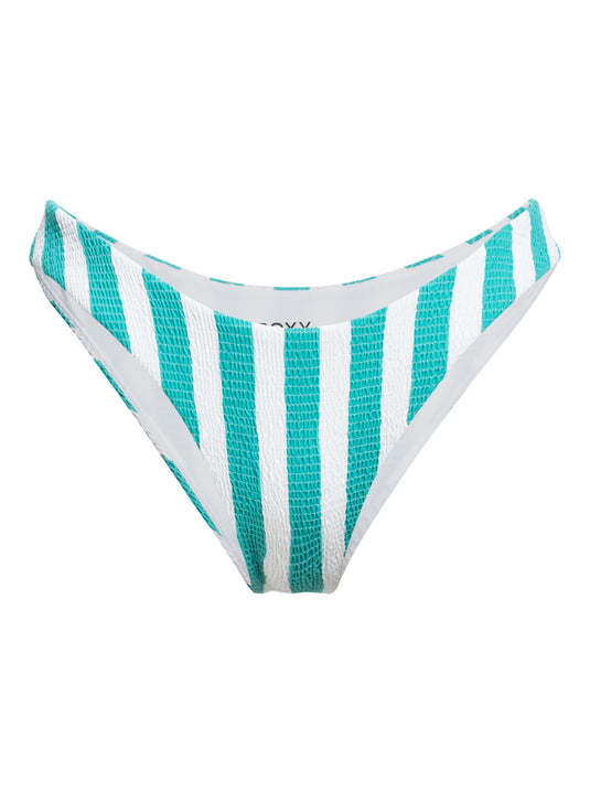 Roxy Blossom Babe Smocked Cheeky Bikini Bottoms Sea Blue S Boldie Stripe ERJX404371-BKH3
