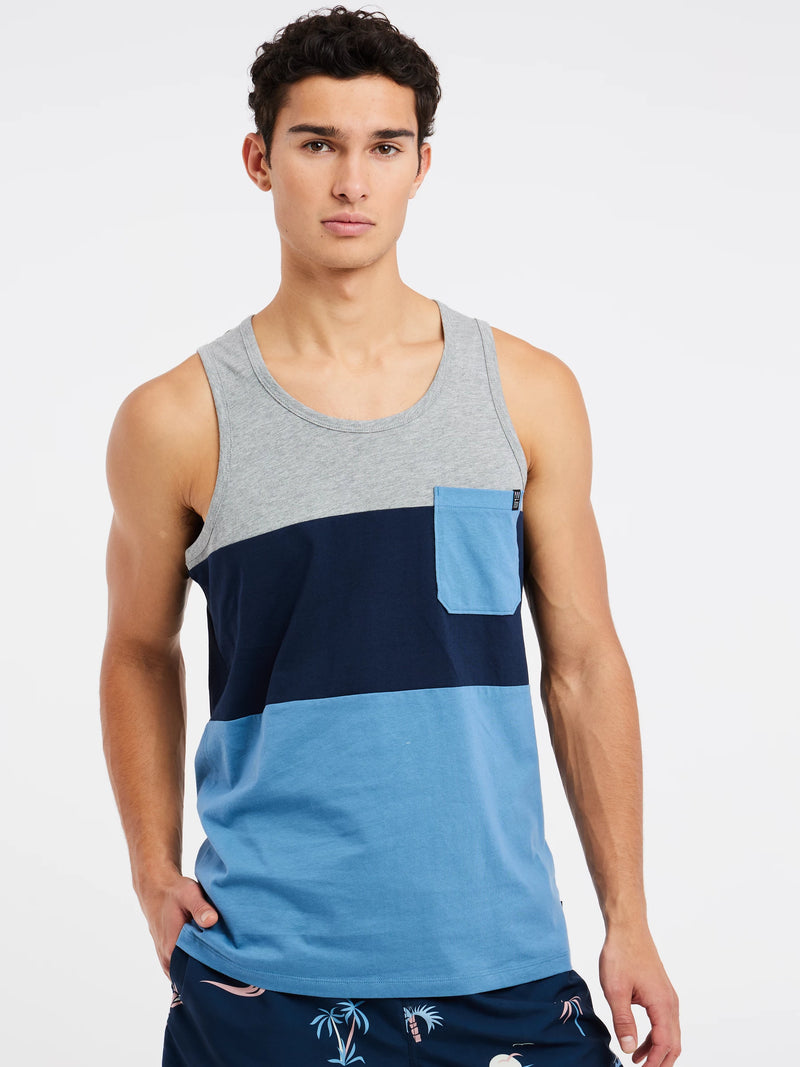 Load image into Gallery viewer, Protest Print Tank Top River Blue 1712631_511
