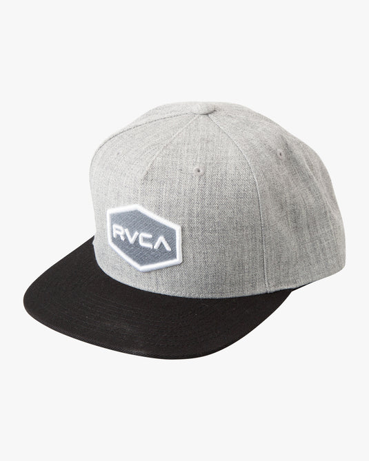 RVCA Commonwealth Snapback Hat Heather Grey Black U5CPRJRVF0-4425